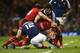 George North battles against France.