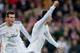 MADRID, SPAIN - MARCH 02: Cristiano Ronaldo (R) of Real Madrid CF celebrates scoring their second goal with teammate Gareth Bale (L) during the La Liga match between Club Atletico de Madrid and Real Madrid CF at Vicente Calderon Stadium on March 2, 2014 in Madrid, Spain. (Photo by Gonzalo Arroyo Moreno/Getty Images)