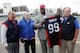 Marcell Dareus (middle) posing with former GM Buddy Nix (left), owner Ralph Wilson (middle) and former HC Chan Gailey (right) outside Ralph Wilson Stadium.