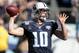 Tennessee Titans quarterback Jake Locker (10) passes against the Jacksonville Jaguars in the first quarter of an NFL football game on Sunday, Nov. 10, 2013, in Nashville, Tenn. (AP Photo/Wade Payne)