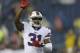 Buffalo Bills safety Jairus Byrd warms up before an NFL football game against the New England Patriots Sunday, Dec. 29, 2013, in Foxborough, Mass. (AP Photo/Steven Senne)