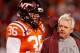 Linebacker Chase Williams and head coach Frank Beamer