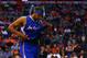 Mar 4, 2014; Phoenix, AZ, USA; Los Angeles Clippers forward Jared Dudley leaves the game with an injury in the second half against the Phoenix Suns at the US Airways Center. The Clippers defeated the Suns 104-96. Mandatory Credit: Mark J. Rebilas-USA TODAY Sports