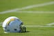 July 26, 2012; San Diego, CA, USA; A detailed view of a San Diego Chargers helmet during training camp at Charger Park. Mandatory Credit: Jake Roth-USA TODAY Sports