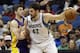 Los Angeles Lakers' Ryan Kelly, left, tries to slow down Minnesota Timberwolves' Kevin Love in the second half of an NBA basketball game against the Minnesota Timberwolves, Tuesday, Feb. 4, 2014, in Minneapolis. The Timberwolves won 109-99. The game marked the first for Nash since early November as he recovered from a back injury. (AP Photo/Jim Mone)