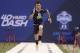 Feb 23, 2014; Indianapolis, IN, USA; Texas A&M quarterback Johnny Manziel runs the 40 yard dash during the 2014 NFL Combine at Lucas Oil Stadium. Mandatory Credit: Brian Spurlock-USA TODAY Sports