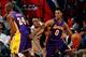 ATLANTA, GA - DECEMBER 16: Nick Young #0 of the Los Angeles Lakers drives Jeff Teague #0 of the Atlanta Hawks into a screen set by Kobe Bryant #24 at Philips Arena on December 16, 2013 in Atlanta, Georgia. NOTE TO USER: User expressly acknowledges and agrees that, by downloading and or using this photograph, User is consenting to the terms and conditions of the Getty Images License Agreement. (Photo by Kevin C. Cox/Getty Images)