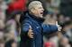 Arsenal manager Arsene Wenger shouts during the English Premier League soccer match between Stoke City and Arsenal at Britannia Stadium in Stoke On Trent, England, Saturday, March 1, 2014. (AP Photo/Rui Vieira)
