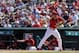 St. Louis Cardinals' Matt Carpenter bats during the third inning of an exhibition spring training baseball game against the New York Mets Sunday, March 2, 2014, in Jupiter, Fla. (AP Photo/Jeff Roberson)