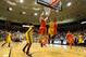Feb 22, 2014; Hattiesburg, MS, USA; UTEP Miners forward Cedrick Lang (31) and Southern Miss Golden Eagles forward Daveon Boardingham (11) vie for a rebound in the second half at Reed Green Coliseum. Southern Miss won, 77-68. Mandatory Credit: Chuck Cook-USA TODAY Sports
