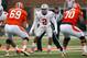 Ohio State linebacker Ryan Shazier (2) lines up against Illinois during the second half of an NCAA college football game on Saturday, Nov. 16, 2013, in Champaign, Ill. (AP Photo/Jeff Haynes)