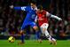 LONDON, ENGLAND - DECEMBER 08: Steven Pienaar of Everton and Santi Cazorla of Arsenal compete for the ball during the Barclays Premier League match between Arsenal and Everton at Emirates Stadium on December 8, 2013 in London, England. (Photo by Michael Regan/Getty Images)