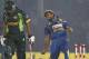 Sri Lanka’s Lasith Malinga, right, celebrates taking the wicket of Pakistan’s Bilawal Bhatti during the opening match of the Asia Cup one-day international cricket tournament between them in Fatullah, near Dhaka, Bangladesh, Tuesday, Feb. 25, 2014. (AP Photo/A.M. Ahad)