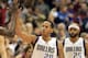 Dallas Mavericks guard Devin Harris (20) celebrates after scoring the go-ahead points during the second half of the Mavericks' 103-98 win over the Portland Trail Blazers, Friday, March 7, 2014, in Dallas. (AP Photo/John F. Rhodes)