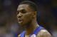 Kansas' Andrew Wiggins (22) during the first half of an NCAA college basketball game against Towson Friday, Nov. 22, 2013 in Lawrence, Kan. Kansas won the game 88-58. (AP Photo/Charlie Riedel)
