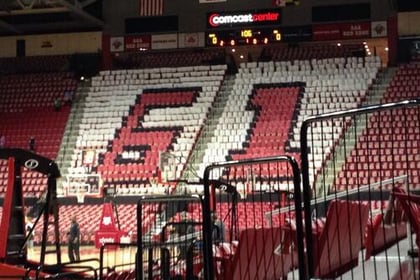Photo: Maryland Puts '61′ in Student Wall in Honor of 61 Years in the ACC
