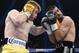 LAS VEGAS, NV - MARCH 8: Canelo Alvarez throws a punch against Alfredo Angulo during their non-title, 12-round super welterweight bout at the MGM Grand Garden March 8, 2014, in Las Vegas, Nevada. (Photo by Kevork Djansezian/Getty Images)