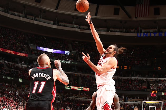 Noah, Augustin Lead Bulls over Heat in OT