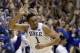 Duke's Jabari Parker reacts following a basket against North Carolina during the first half of an NCAA college basketball game in Durham, N.C., Saturday, March 8, 2014. (AP Photo/Gerry Broome)