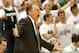 EAST LANSING, MI - FEBRUARY 06: Head coach Tom Izzo reacts during the first half while playing the Iowa Hawkeyes at the Jack T. Breslin Student Events Center on February 6, 2014 in East Lansing, Michigan. (Photo by Gregory Shamus/Getty Images)