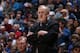 MINNEAPOLIS, MN - MARCH 7: Rick Adelman Head Coach of the Minnesota Timberwolves stands on the sideline during a game against the Detroit Pistons on March 7, 2014 at Target Center in Minneapolis, Minnesota. NOTE TO USER: User expressly acknowledges and agrees that, by downloading and or using this Photograph, user is consenting to the terms and conditions of the Getty Images License Agreement. Mandatory Copyright Notice: Copyright 2014 NBAE (Photo by David Sherman/NBAE via Getty Images)