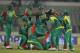 Bangladesh's players celebrate the wicket of Sri Lanka’s Mahela Jayawardene during the Asia Cup one-day international cricket tournament in Dhaka, Bangladesh, Thursday, March 6, 2014. (AP Photo/A.M. Ahad)