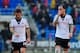 CARDIFF, WALES - MARCH 08: Giorgos Karagounis (l) and Konstantinos Mitroglou of Fulham react after the Barclays Premier league match between Cardiff City and Fulham at Cardiff City Stadium on March 8, 2014 in Cardiff, Wales. (Photo by Stu Forster/Getty Images)