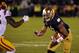 Notre Dame wide receiver TJ Jones heads up field during in a NCAA college football game with Southern California Saturday Oct. 19, 2013 in South Bend, Ind. (AP Photo/Joe Raymond)