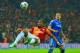 ISTANBUL, TURKEY - FEBRUARY 26: John Terry of Chelsea looks on as Didier Drogba of Galatasaray clears the ball during the UEFA Champions League Round of 16 first leg match between Galatasaray AS and Chelsea at Ali Sami Yen Arena on February 26, 2014 in Istanbul, Turkey. (Photo by Michael Regan/Getty Images)