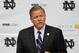 Notre Dame football coach Brian Kelly talks about recruits during football signing day at Notre Dame Feb. 5, 2014 in South Bend, Ind. (AP Photo/Joe Raymond)