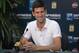 Novak Djokovic, of Serbia, speaks during a news conference at the BNP Paribas Open tennis tournament Friday, March 7, 2014, in Indian Wells, Calif. (AP Photo/Mark J. Terrill)