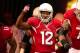 GLENDALE, AZ - NOVEMBER 25: wide receiver Andre Roberts #12 of the Arizona Cardinals runs out onto the field before the NFL game against the St. Louis Rams at the University of Phoenix Stadium on November 25, 2012 in Glendale, Arizona. The Rams defeated the Cardinals 31-17. (Photo by Christian Petersen/Getty Images)