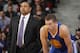 SACRAMENTO, CA - FEBRUARY 19: Head Coach Mark Jackson and David Lee #10 of the Golden State Warriors in a game against the Sacramento Kings on February 19, 2014 at Sleep Train Arena in Sacramento, California. NOTE TO USER: User expressly acknowledges and agrees that, by downloading and or using this photograph, User is consenting to the terms and conditions of the Getty Images Agreement. Mandatory Copyright Notice: Copyright 2014 NBAE (Photo by Rocky Widner/NBAE via Getty Images)