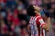 MADRID, SPAIN - FEBRUARY 15: Diego Costa of Atletico de Madrid celebrates scoring their second goal during the La Liga match between Club Atletico de Madrid and Real Valladolid CF at Vicente Calderon Stadium on February 15, 2014 in Madrid, Spain. (Photo by Gonzalo Arroyo Moreno/Getty Images)