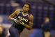 Florida State wide receiver Kelvin Benjamin makes a catch during a drill at the NFL football scouting combine in Indianapolis, Sunday, Feb. 23, 2014. (AP Photo/Michael Conroy)
