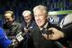 Seattle Seahawks head coach Pete Carroll addresses the media before the premiere of NFL Films'