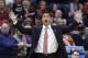 FILE - In this March 23, 2013, file photo, Arizona coach Sean Miller shouts to his team in the first half against Harvard in the NCAA men's college basketball tournament in Salt Lake City. Ed Rush resigned as the Pac-12 Conference's coordinator of officials on Thursday, April 4, 2013, following comments during internal meetings before the league tournament that appeared to target Miller, including perceived accusations that he placed a bounty on the Wildcats coach. (AP Photo/Rick Bowmer, File)