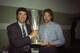 16 May 1990: Dino Zoff (left) Juventus team coach and Stefano Tacconi (right) Captain of Juventus hold the UEFA Cup after the Final second leg match against Florentina in Avellino, Italy. The match ended in a 0-0 draw but Juventus won 3-1 on aggregate.\ Mandatory Credit: Simon Bruty/Allsport