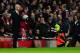 LONDON, ENGLAND - FEBRUARY 19: Arsene Wenger manager of Arsenal appeals to Arjen Robben of Bayern Muenchen during the UEFA Champions League Round of 16 first leg match between Arsenal and FC Bayern Muenchen at Emirates Stadium on February 19, 2014 in London, England. (Photo by Shaun Botterill/Getty Images)