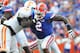 GAINESVILLE, FL - SEPTEMBER 21: Defensive lineman Dominique Easley #2 of the Florida Gators rushes upfield against Zach Fulton #72 of the Tennessee Volunteers September 21, 2013 at Ben Hill Griffin Stadium at Florida Field in Gainesville, Florida. (Photo by Al Messerschmidt/Getty Images)