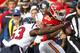 Kansas City Chiefs running back Jamaal Charles (25) is tackled by Houston Texans inside linebacker Joe Mays (53) during the first half of an NFL football game at Arrowhead Stadium in Kansas City, Mo., Sunday, Oct. 20, 2013. (AP Photo/Colin E. Braley)