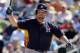 Houston Astros' Brett Wallace reacts after striking out swinging during the fourth inning of an exhibition spring training baseball game against the Miami Marlins Monday, March 3, 2014, in Jupiter, Fla. (AP Photo/Jeff Roberson)