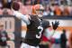 CLEVELAND, OH - DECEMBER 1: Quarterback Brandon Weeden #3 of the Cleveland Browns passes during the first half against the Jacksonville Jaguars at FirstEnergy Stadium on December 1, 2013 in Cleveland, Ohio. (Photo by Jason Miller/Getty Images)