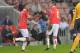 PSV's Adam Maher celebrates with teammate Luciano Narsing, left, after scoring against Dinamo Zagreb during a Europa League group B soccer match between PSV Eindhoven and Dinamo Zagreb at the Philips stadium in Eindhoven, southern Netherlands, Thursday, Nov.7, 2013.(AP Photo/Ermindo Armino)
