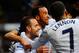 LONDON, ENGLAND - MARCH 02: Roberto Soldado of Tottenham Hotspur celebrates scoring the opening goal with Andros Townsend and Aaron Lennon of Tottenham Hotspur during the Barclays Premier League match between Tottenham Hotspur and Cardiff City at White Hart Lane on March 2, 2014 in London, England. (Photo by Mike Hewitt/Getty Images)