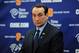 SYRACUSE, NY - FEBRUARY 01: Head coach Mike Krzyzewski of the Duke Blue Devils speaks with the media following the game against the Syracuse Orange at the Carrier Dome on February 1, 2014 in Syracuse, New York. Syracuse defeated Duke 91-89 in overtime. (Photo by Rich Barnes/Getty Images)
