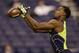 Oregon State wide receiver Brandin Cooks makes a catch during a drill at the NFL football scouting combine in Indianapolis, Sunday, Feb. 23, 2014. (AP Photo/Michael Conroy)