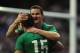 LONDON, ENGLAND - FEBRUARY 22: Jonathan Sexton of Ireland congratulates team-mate Rob Kearney after he scores a try during the RBS Six Nations match between England and Ireland at Twickenham Stadium on February 22, 2014 in London, England. (Photo by Shaun Botterill/Getty Images)