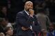 New York Knicks' Mike Woodson reacts during the second half of an NBA basketball game against the Golden State Warriors, Friday, Feb. 28, 2014, in New York. The Warriors won the game 126-103. (AP Photo/Frank Franklin II)