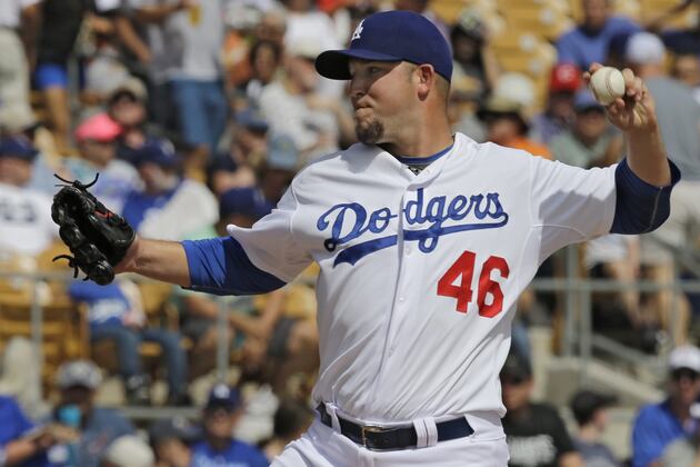 Fifth Spot in Dodgers' Rotation Uncertain After Paul Maholm Hit Hard